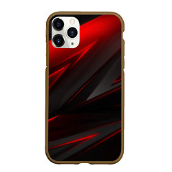 Чехол iPhone 11 Pro матовый Red and Black Geometry