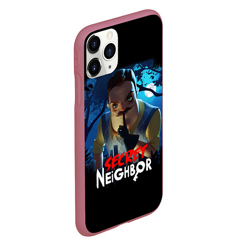 Чехол iPhone 11 Pro матовый Secret Neighbor / 3D-Малиновый – фото 2