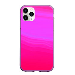 Чехол iPhone 11 Pro матовый Neon pink bright abstract background, цвет: 3D-фиолетовый