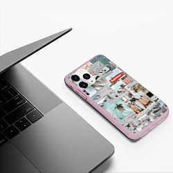 Чехол iPhone 11 Pro матовый Aloha surfing, цвет: 3D-розовый — фото 2