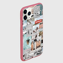 Чехол iPhone 11 Pro матовый Aloha surfing, цвет: 3D-малиновый — фото 2