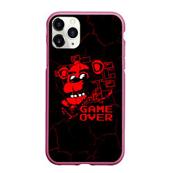 Чехол iPhone 11 Pro матовый Пять ночей с фредди - game over, цвет: 3D-малиновый