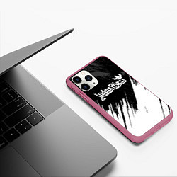 Чехол iPhone 11 Pro матовый Judas Priest metal, цвет: 3D-малиновый — фото 2