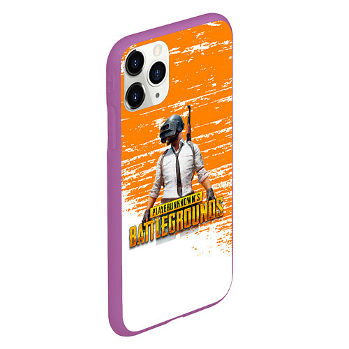 Чехол iPhone 11 Pro матовый Playerunknown battlegrounds краска / 3D-Фиолетовый – фото 2