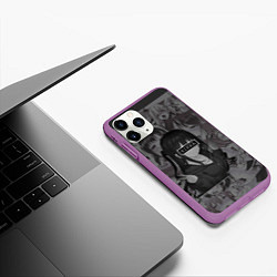 Чехол iPhone 11 Pro матовый Hiкка, цвет: 3D-фиолетовый — фото 2