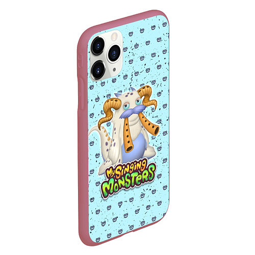 Чехол iPhone 11 Pro матовый My Singing Monsters - Гуджуб / 3D-Малиновый – фото 2