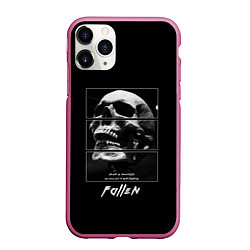 Чехол iPhone 11 Pro матовый Skull with inscriptions