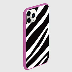 Чехол iPhone 11 Pro матовый Анималистичный рисунок зебра, цвет: 3D-фиолетовый — фото 2