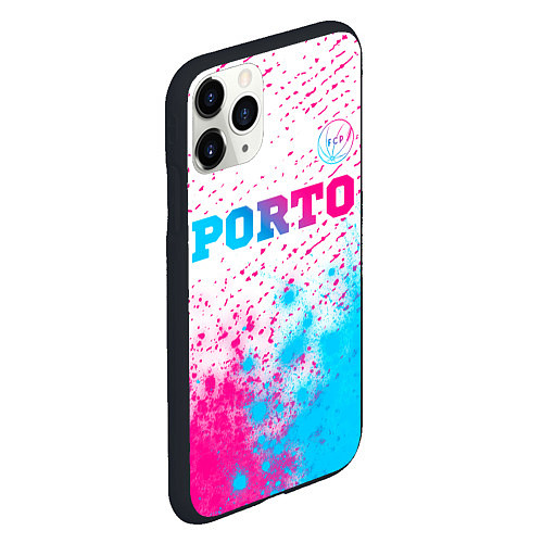 Чехол iPhone 11 Pro матовый Porto Neon Gradient / 3D-Черный – фото 2