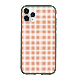 Чехол iPhone 11 Pro матовый Light beige plaid fashionable checkered pattern, цвет: 3D-темно-зеленый