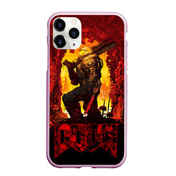 Чехол iPhone 11 Pro матовый Doom slayer - gates, цвет: 3D-розовый