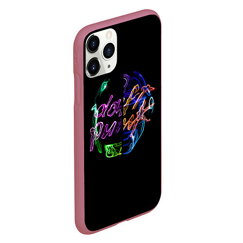 Чехол iPhone 11 Pro матовый Daft punk фанк / 3D-Малиновый – фото 2