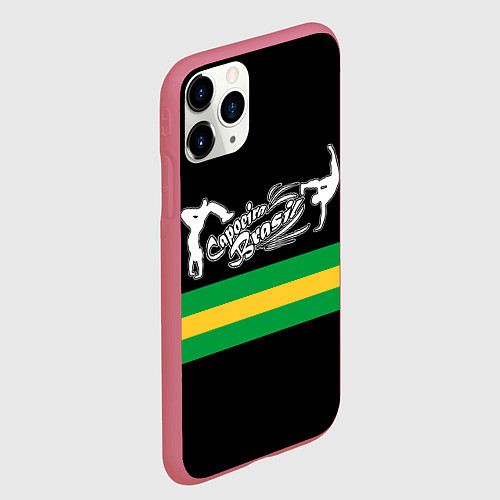 Чехол iPhone 11 Pro матовый Капоэйра / 3D-Малиновый – фото 2