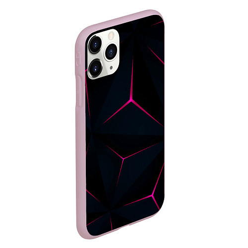 Чехол iPhone 11 Pro матовый Неоновые Плиты / 3D-Розовый – фото 2