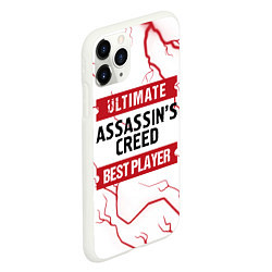 Чехол iPhone 11 Pro матовый Assassins Creed: красные таблички Best Player и Ul, цвет: 3D-белый — фото 2