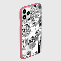 Чехол iPhone 11 Pro матовый Команда мечты паттерн, цвет: 3D-малиновый — фото 2