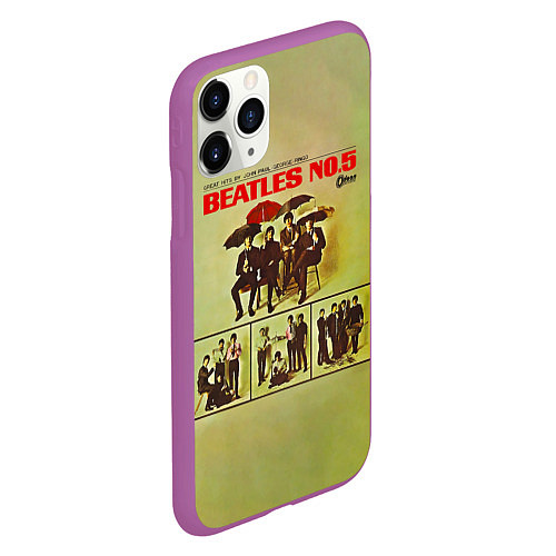 Чехол iPhone 11 Pro матовый Beatles N0 5 / 3D-Фиолетовый – фото 2