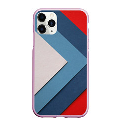 Чехол iPhone 11 Pro матовый Абстрактная геометрия - Синий, цвет: 3D-розовый