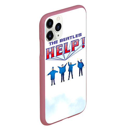 Чехол iPhone 11 Pro матовый The Beatles Help! / 3D-Малиновый – фото 2