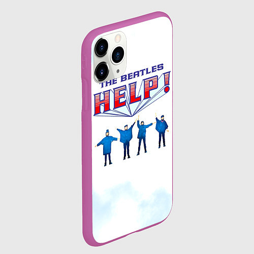 Чехол iPhone 11 Pro матовый The Beatles Help! / 3D-Фиолетовый – фото 2