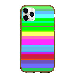 Чехол iPhone 11 Pro матовый Тропические линии, цвет: 3D-коричневый