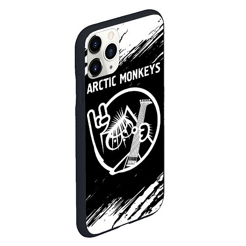 Чехол iPhone 11 Pro матовый Arctic Monkeys - КОТ - Краски / 3D-Черный – фото 2