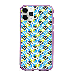 Чехол iPhone 11 Pro матовый Кружочки разноцветные, цвет: 3D-фиолетовый