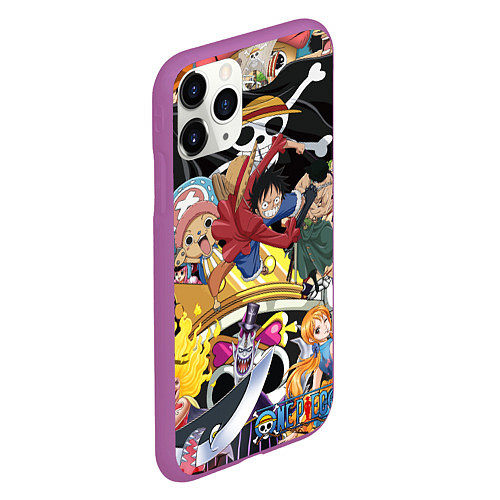 Чехол iPhone 11 Pro матовый One Pieceгерои / 3D-Фиолетовый – фото 2