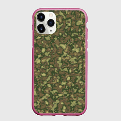 Чехол iPhone 11 Pro матовый Камуфляж цифровой Флора-1 пиксель, цвет: 3D-малиновый