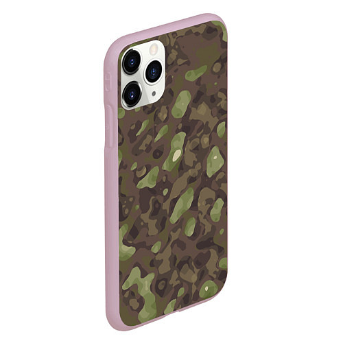 Чехол iPhone 11 Pro матовый Камуфляж Multicam / 3D-Розовый – фото 2