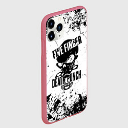 Чехол iPhone 11 Pro матовый Five Finger Death Punch - мелкие трещины, цвет: 3D-малиновый — фото 2