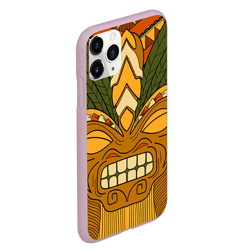 Чехол iPhone 11 Pro матовый Polynesian tiki ANGRY / 3D-Розовый – фото 2