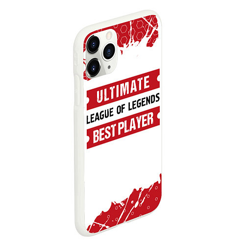 Чехол iPhone 11 Pro матовый League of Legends: красные таблички Best Player и / 3D-Белый – фото 2