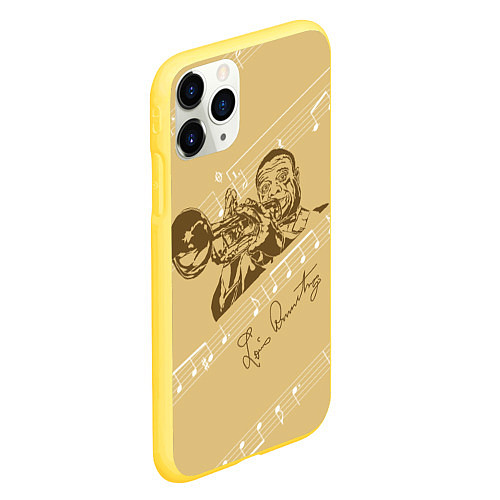 Чехол iPhone 11 Pro матовый Великий джазмен - Луис Армстронг / 3D-Желтый – фото 2