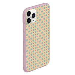 Чехол iPhone 11 Pro матовый Бежевые звездочки, цвет: 3D-розовый — фото 2
