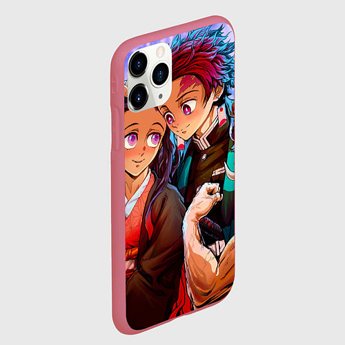 Чехол iPhone 11 Pro матовый Клинок рассекающий демонов - Все в сборе / 3D-Малиновый – фото 2