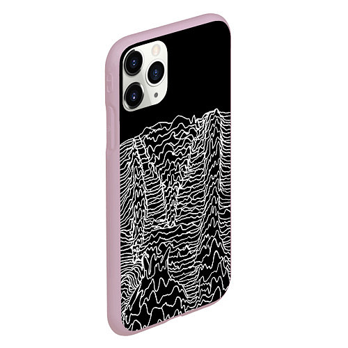 Чехол iPhone 11 Pro матовый Чёрно-белый объёмный растр / 3D-Розовый – фото 2