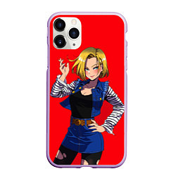 Чехол iPhone 11 Pro матовый Андроид 18 Вайфу Dragon ball