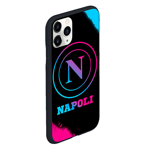 Чехол iPhone 11 Pro матовый Napoli FC Neon Gradient / 3D-Черный – фото 2