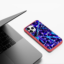 Чехол iPhone 11 Pro матовый Genshin Impact Шогун Райден осколки, цвет: 3D-красный — фото 2