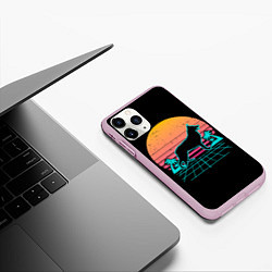 Чехол iPhone 11 Pro матовый Ретро Волк, цвет: 3D-розовый — фото 2