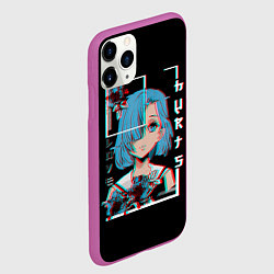 Чехол iPhone 11 Pro матовый Love Anime Girl Flowers, цвет: 3D-фиолетовый — фото 2