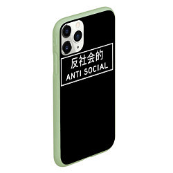 Чехол iPhone 11 Pro матовый Anti Social Dead Inside, цвет: 3D-салатовый — фото 2