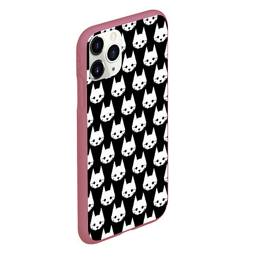 Чехол iPhone 11 Pro матовый Stray Pattern / 3D-Малиновый – фото 2