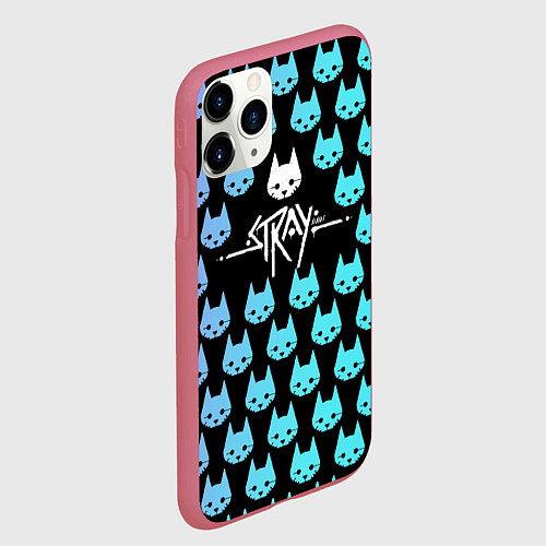 Чехол iPhone 11 Pro матовый Stray Киберпанк / 3D-Малиновый – фото 2
