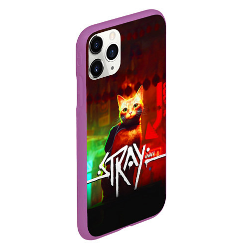 Чехол iPhone 11 Pro матовый Stray: Бродяжка / 3D-Фиолетовый – фото 2