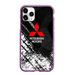 Чехол iPhone 11 Pro матовый Mitsubishi - След протектора, цвет: 3D-фиолетовый