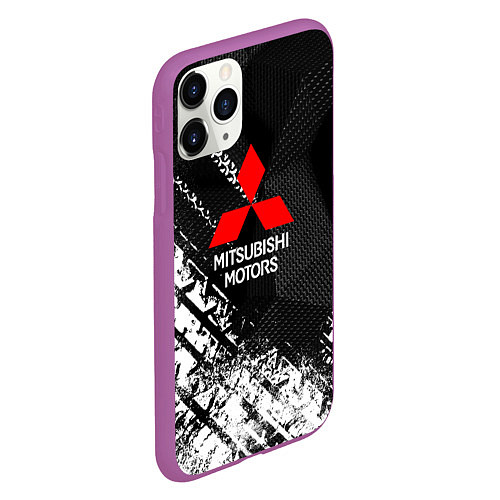 Чехол iPhone 11 Pro матовый Mitsubishi - След протектора / 3D-Фиолетовый – фото 2