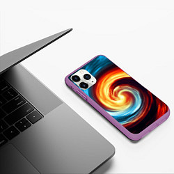 Чехол iPhone 11 Pro матовый Воздушно-огненный вихрь, цвет: 3D-фиолетовый — фото 2