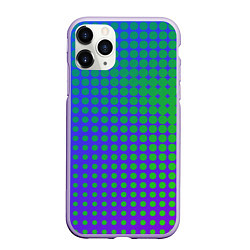 Чехол iPhone 11 Pro матовый Blue Green gradient, цвет: 3D-светло-сиреневый